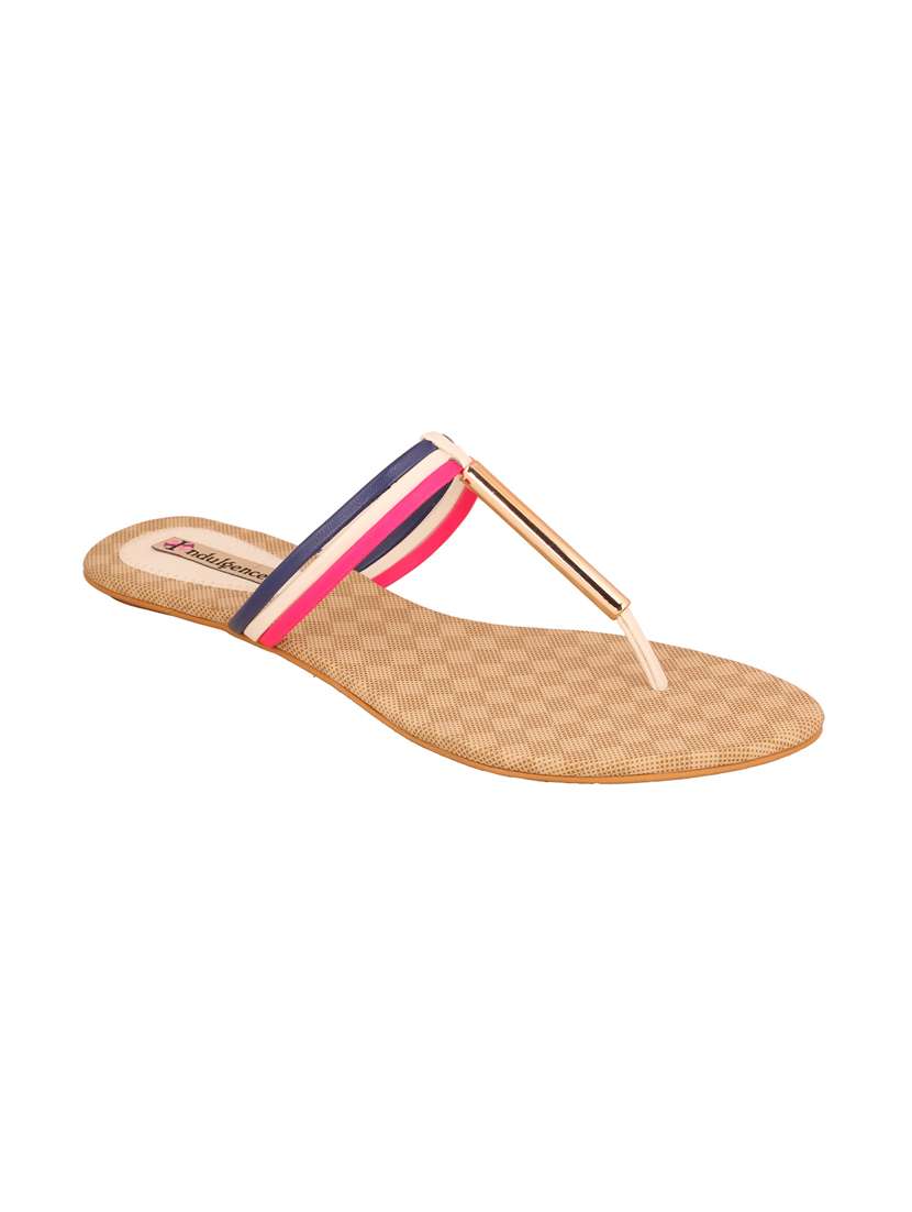 multi colored t-strap  sandal