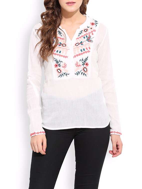 white cotton regular shirt