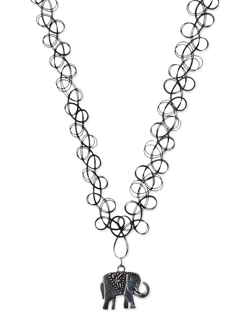 black elephant necklace