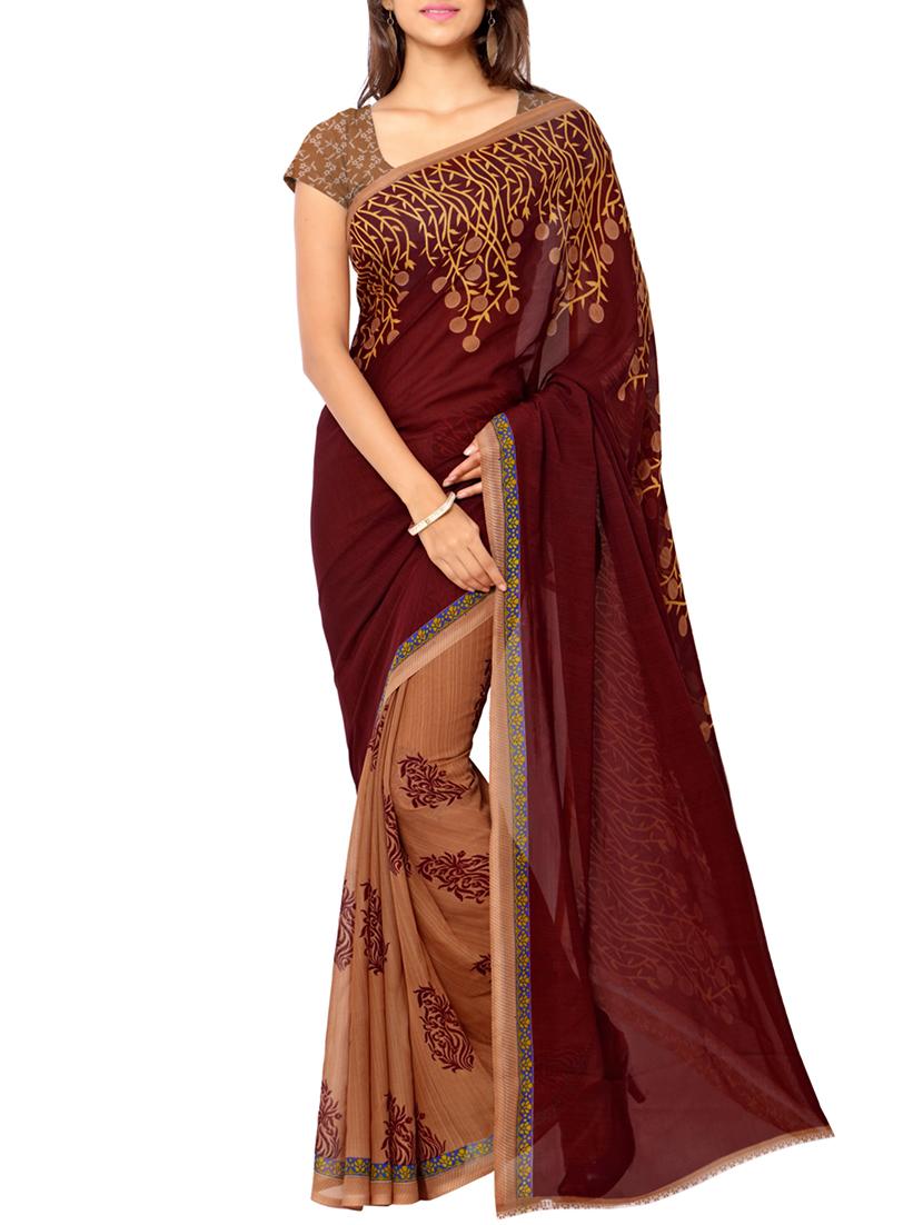 multi colored floral printed combos saree with blouse - 13013349 - Standard Image - 3