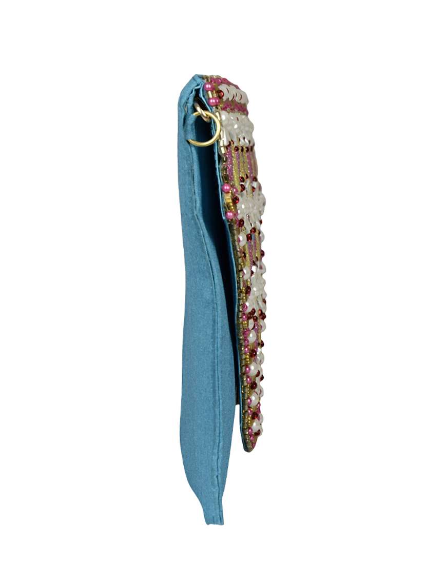 blue silk sling bag - 13023097 - Standard Image - 3
