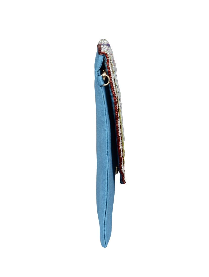 blue silk sling bag - 13023105 - Standard Image - 3