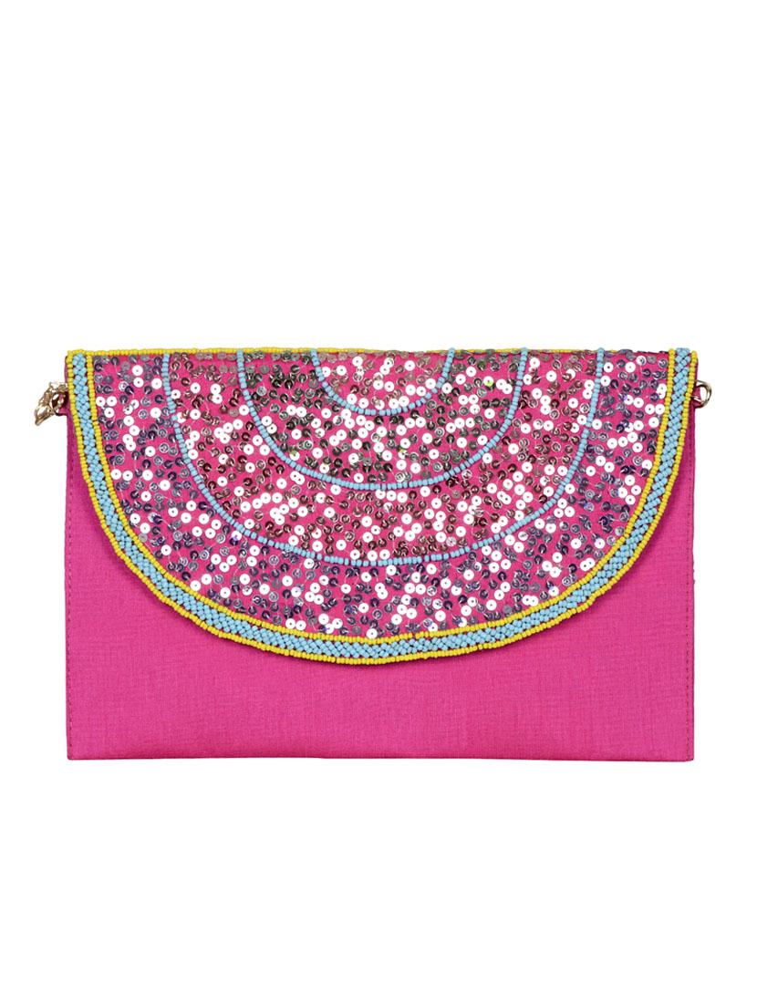 pink silk sling bag - 13023107 - Zoom Image - 0