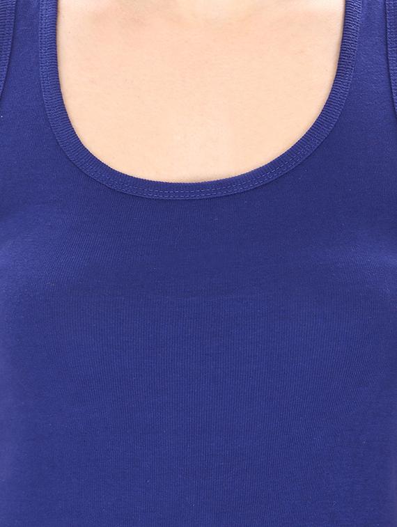 blue cotton racer back tee - 13025670 - Standard Image - 3