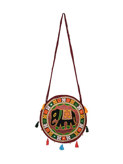 red cotton sling bag - 13027475 - Standard Image - 0