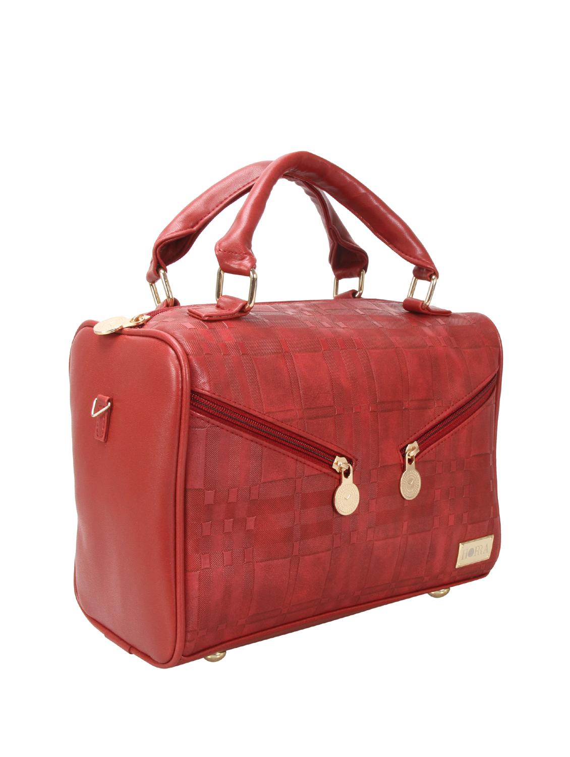 maroon leatherette handbag - 13027846 - Standard Image - 3