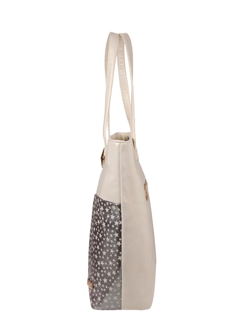white leatherette handbag - 13027850 - Standard Image - 3