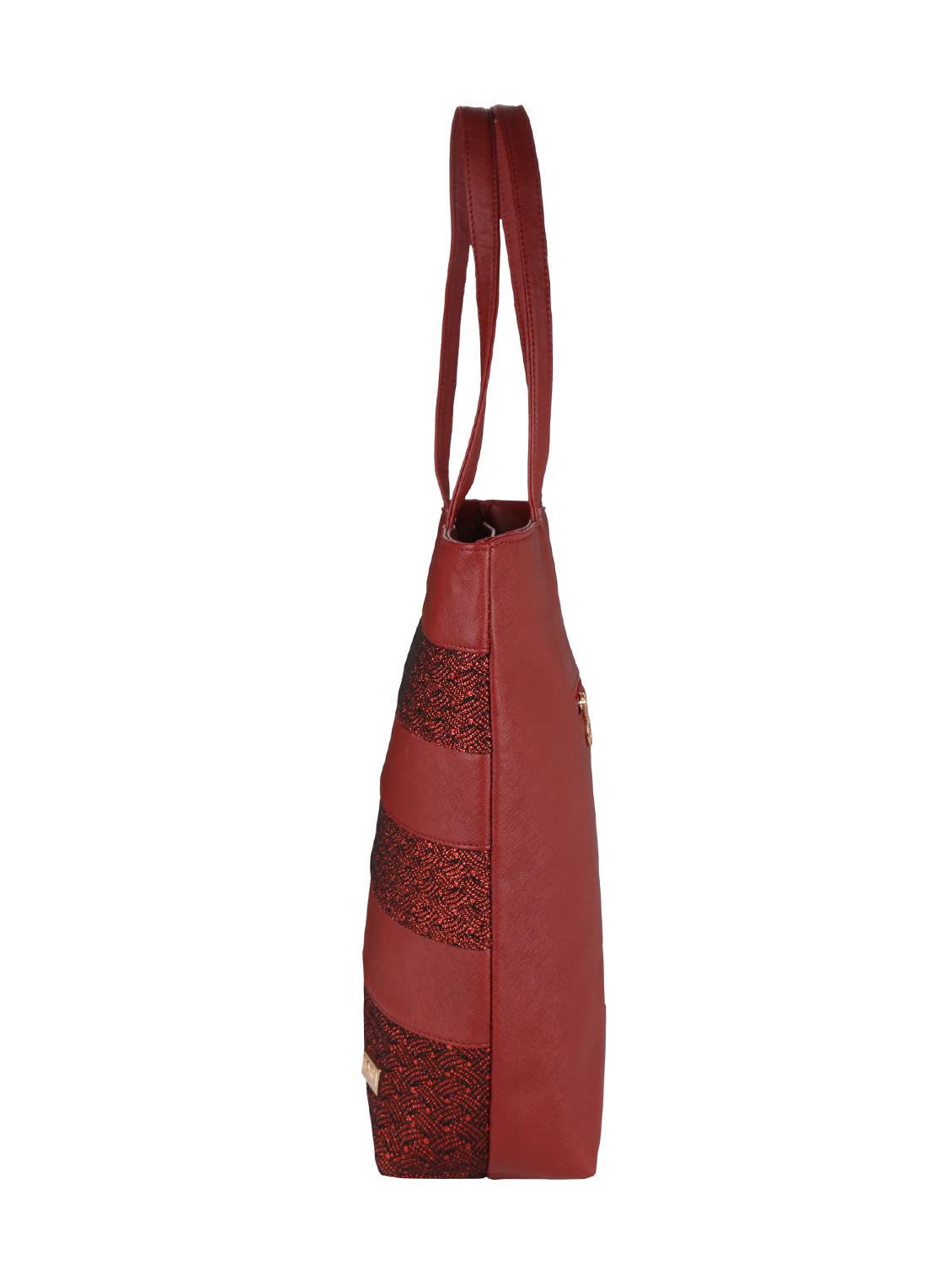 maroon leatherette handbag - 13027852 - Standard Image - 3
