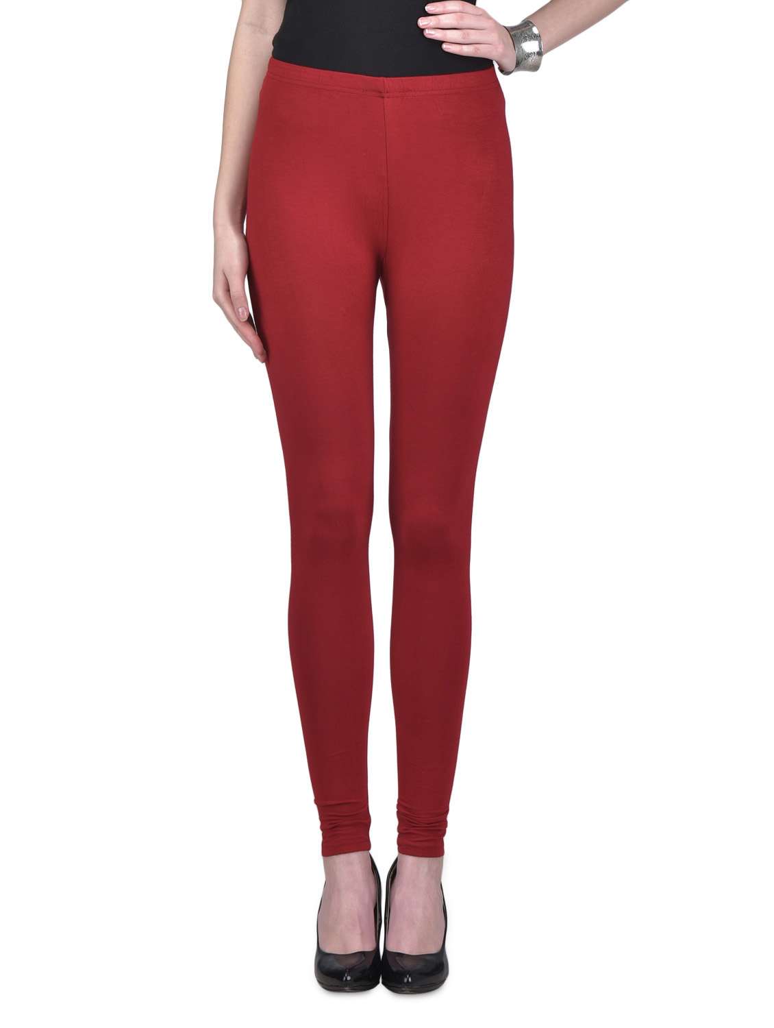 dark maroon viscose lycra leggings