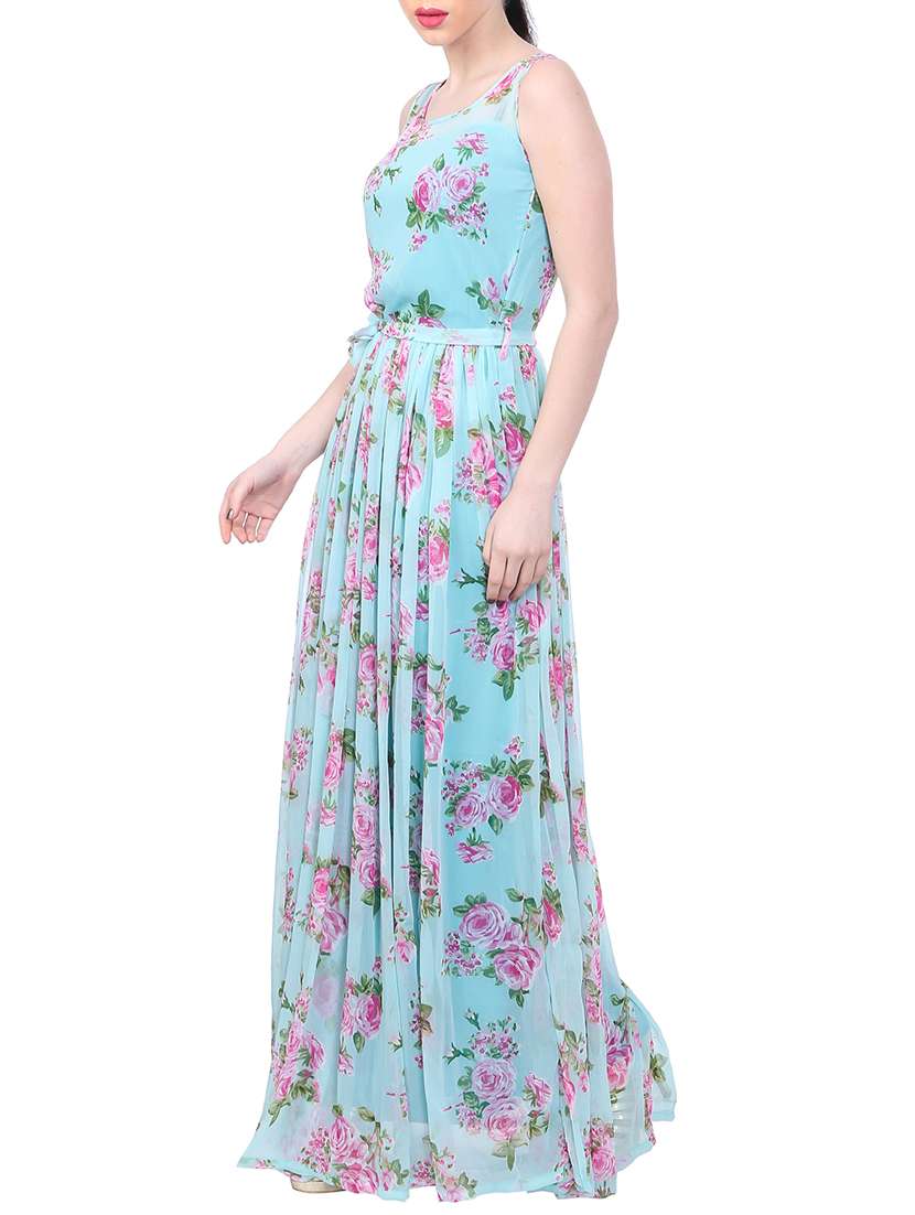 Tie Front Floral Maxi Dress