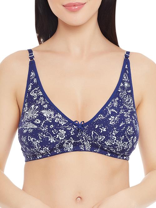 blue cotton regular bra - 13039225 - Standard Image - 0