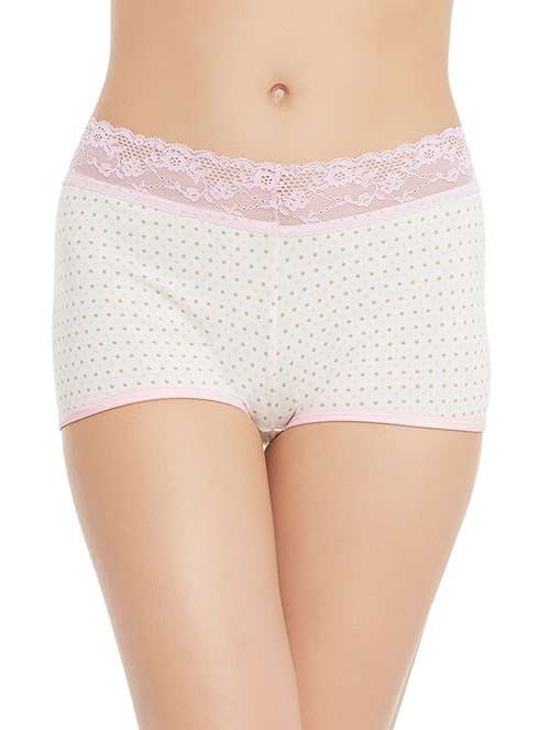 beige cotton boy shorts panty - 13039261 - Standard Image - 0