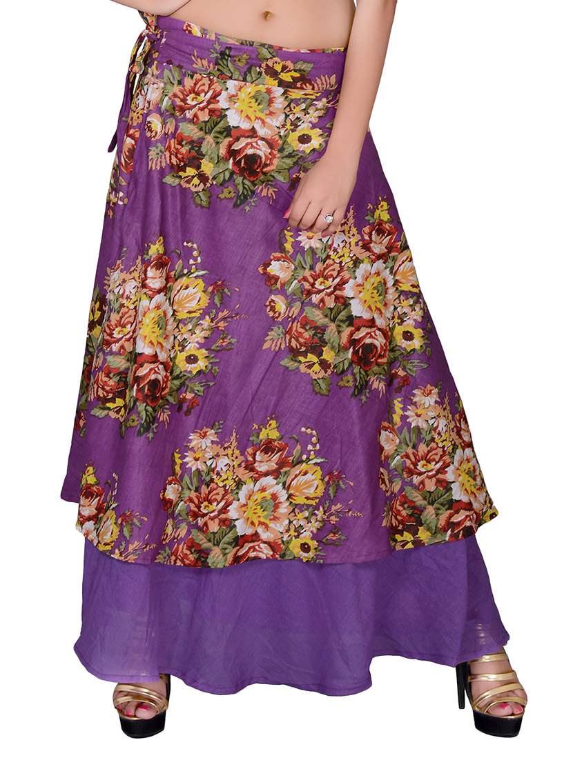 purple cotton wrap skirts