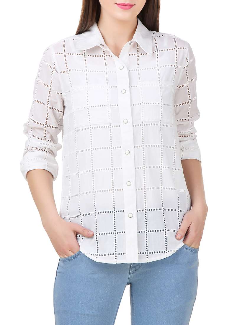white cotton regular shirt