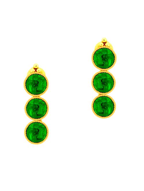 gold brass drop earrings - 13042069 - Standard Image - 0