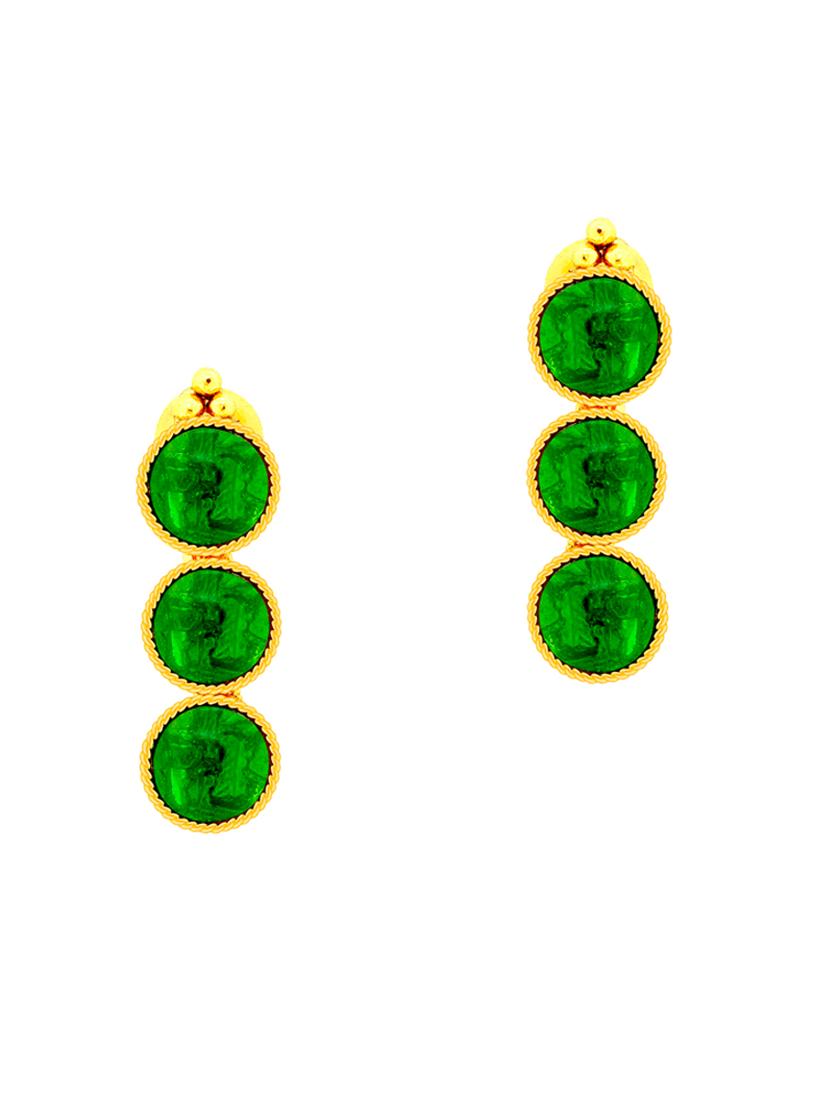 gold brass drop earrings - 13042069 - Zoom Image - 0