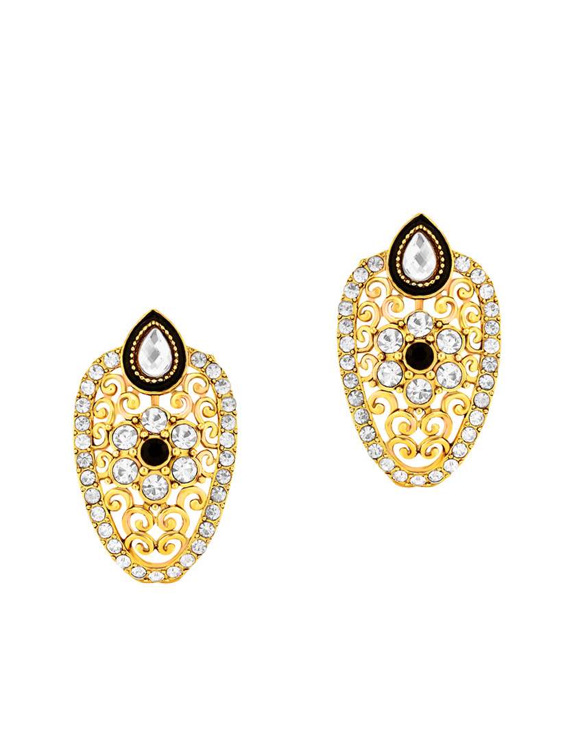 gold metal drop earrings - 13042182 - Zoom Image - 0