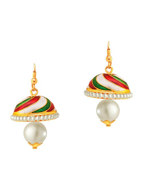 multi colored metal meenakari earrings - 13042203 -  Standard Image - 0