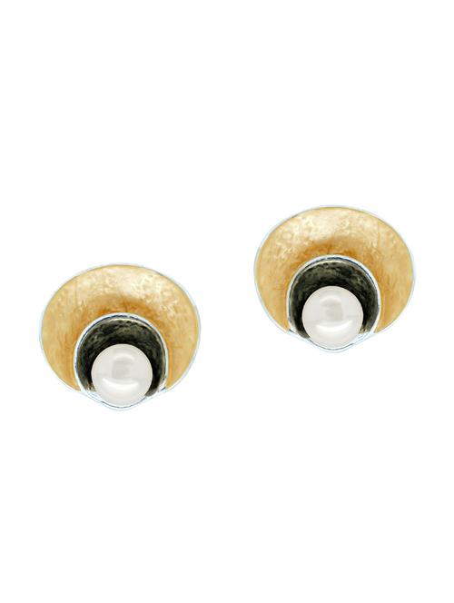 silver metal studs earrings - 13042349 - Standard Image - 0