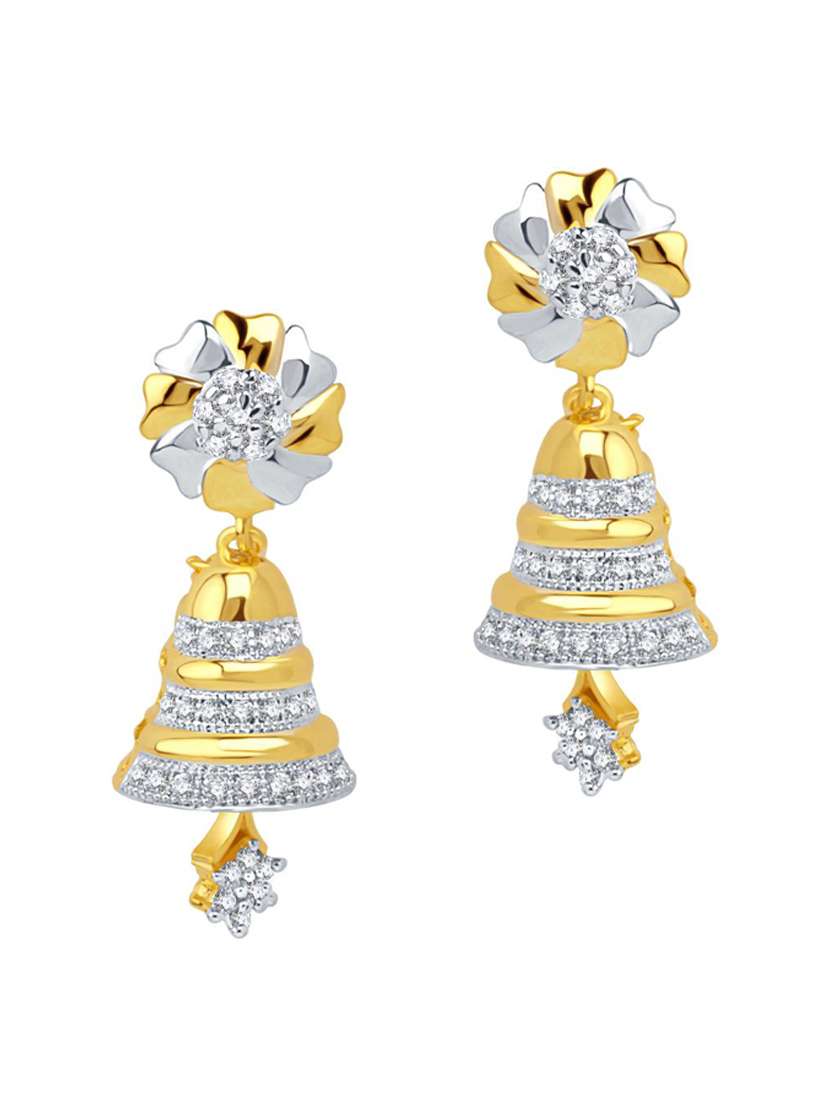 gold metal jhumka earrings
