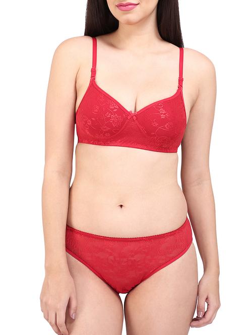 red lace bra and panty set - 13046244 - Standard Image - 0