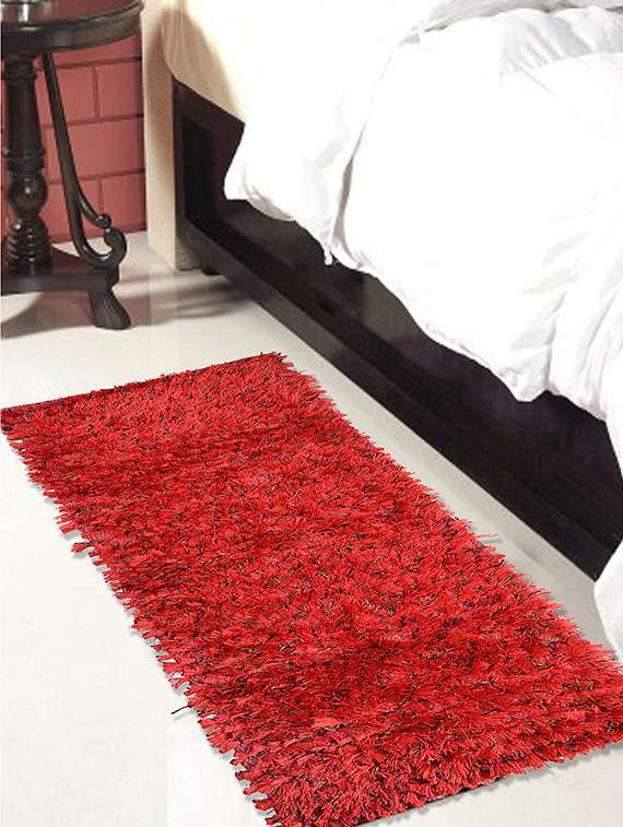 red polyester floor runner