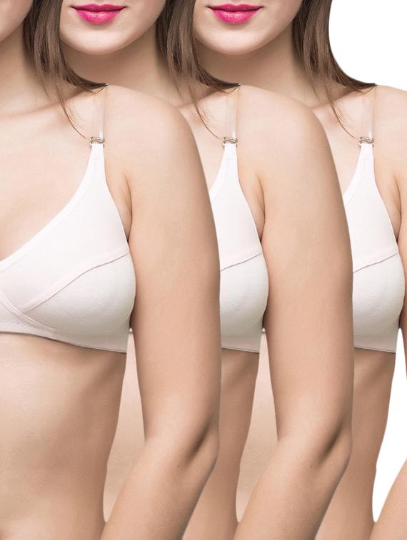 white cotton regular bra combo - 13059683 - Zoom Image - 0