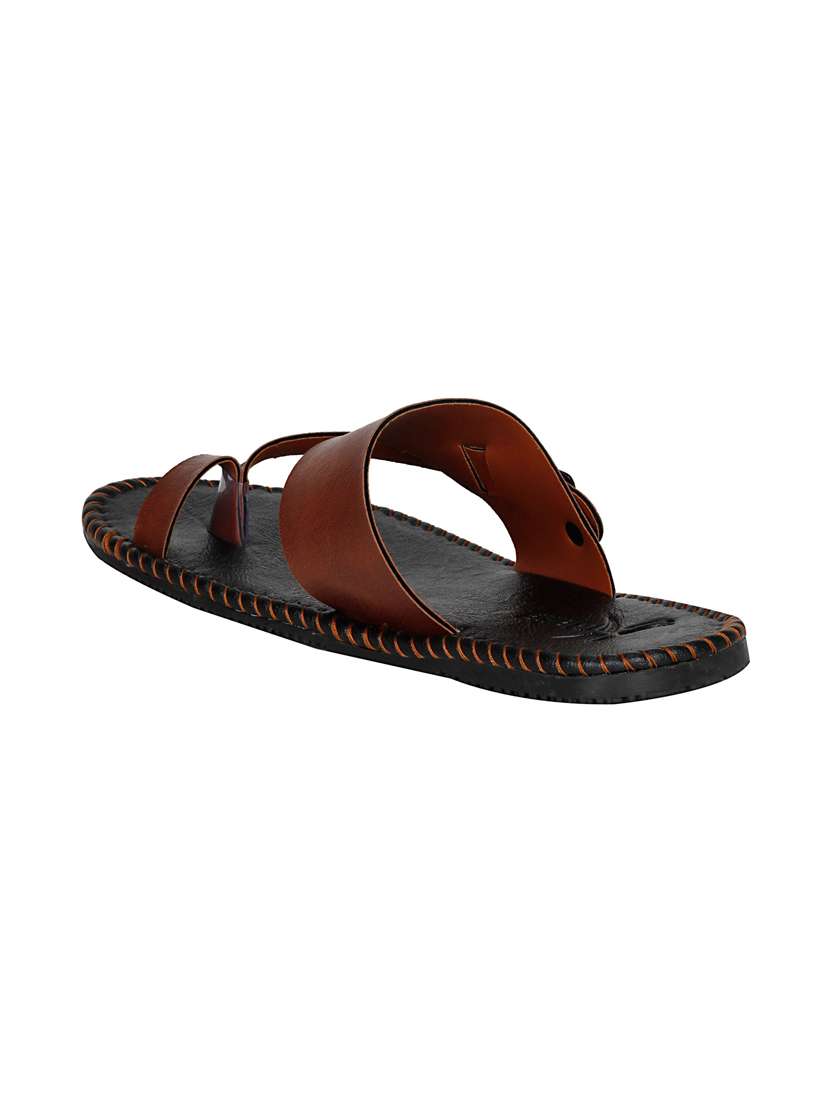 brown leatherette slip on slipper - 13062716 -  Standard Image - 3