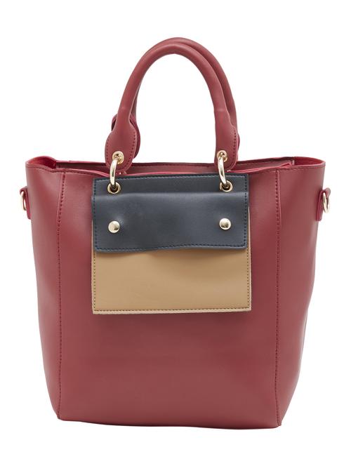 red leatherette tote - 13064526 - Standard Image - 0