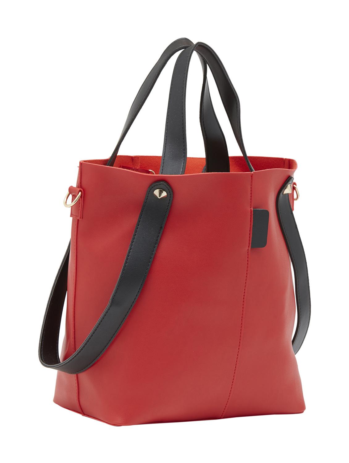 red leatherette tote - 13064536 - Standard Image - 3