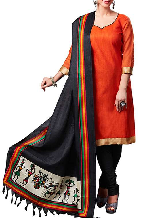 jute silk dress material Beige jute silk embroidered unstitched designer dress material