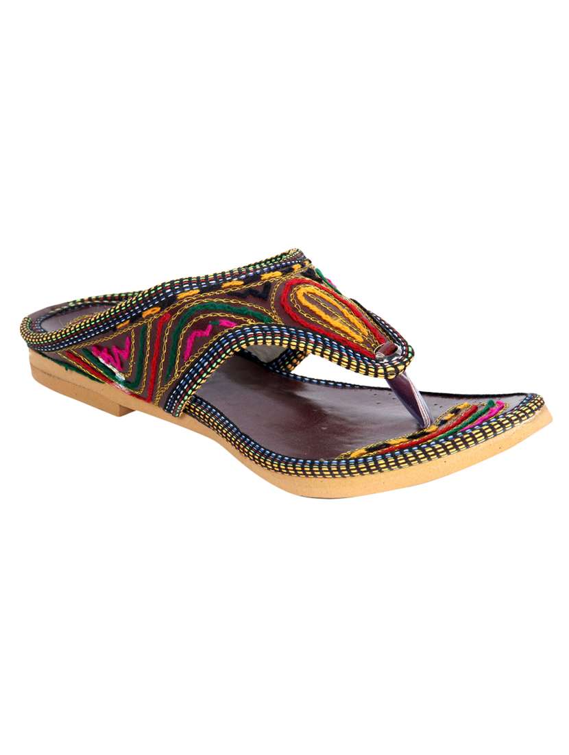 multi colored ethnic  kolhapuri