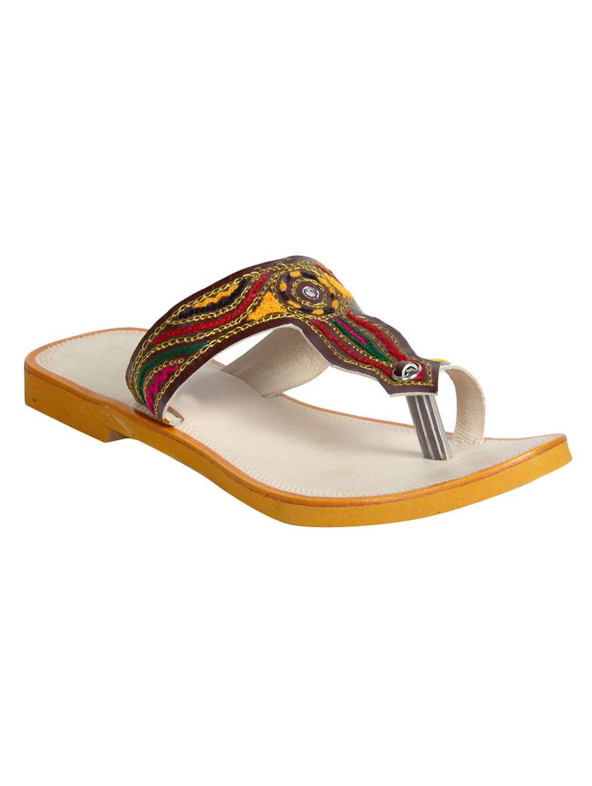 multi colored  ethnic  kolhapuri