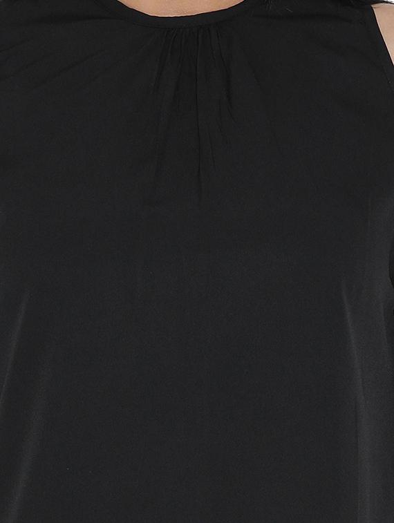 black polyester regular top - 13069301 - Standard Image - 3