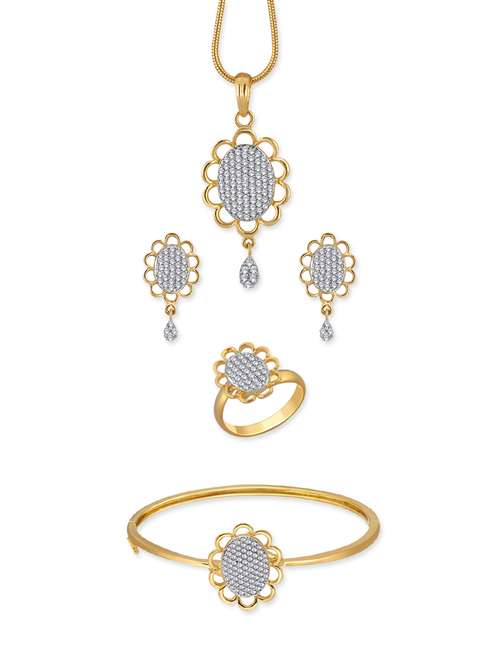 white brass pendants and earring - 13073276 -  Standard Image - 0