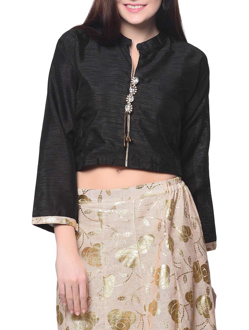 black cotton blouse - 13073744 - Zoom Image - 0