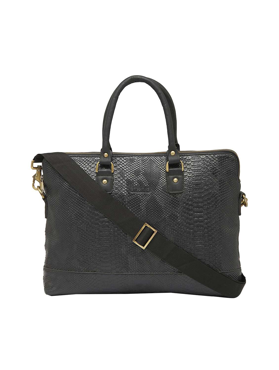 black leatherette laptop bag