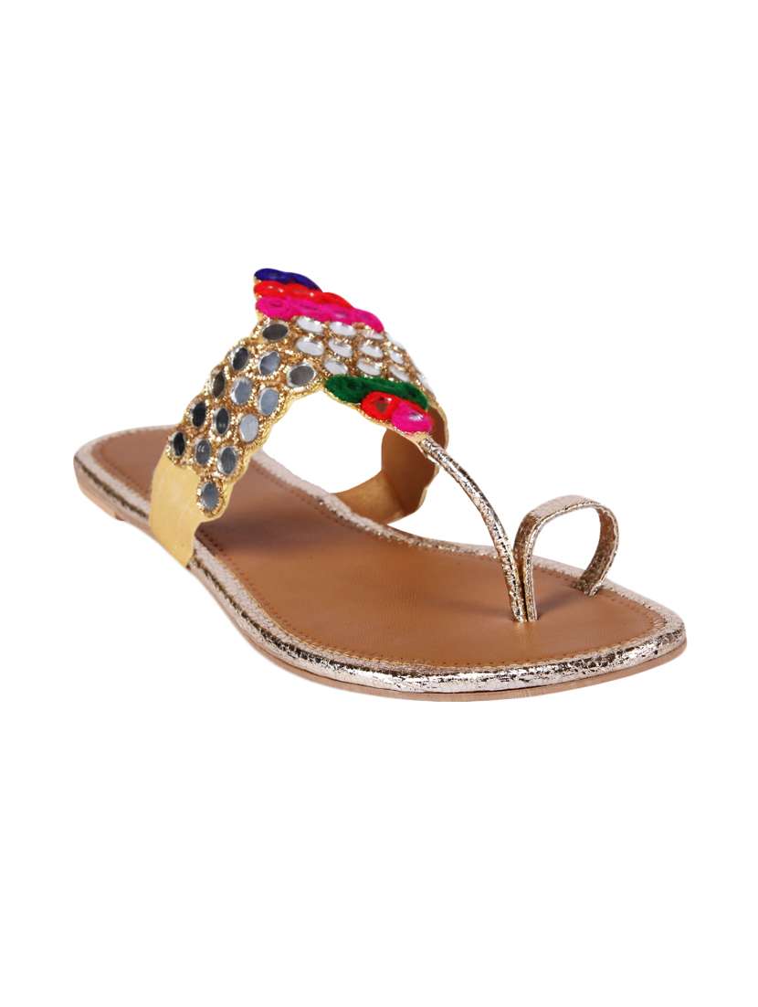 gold one toe  sandal