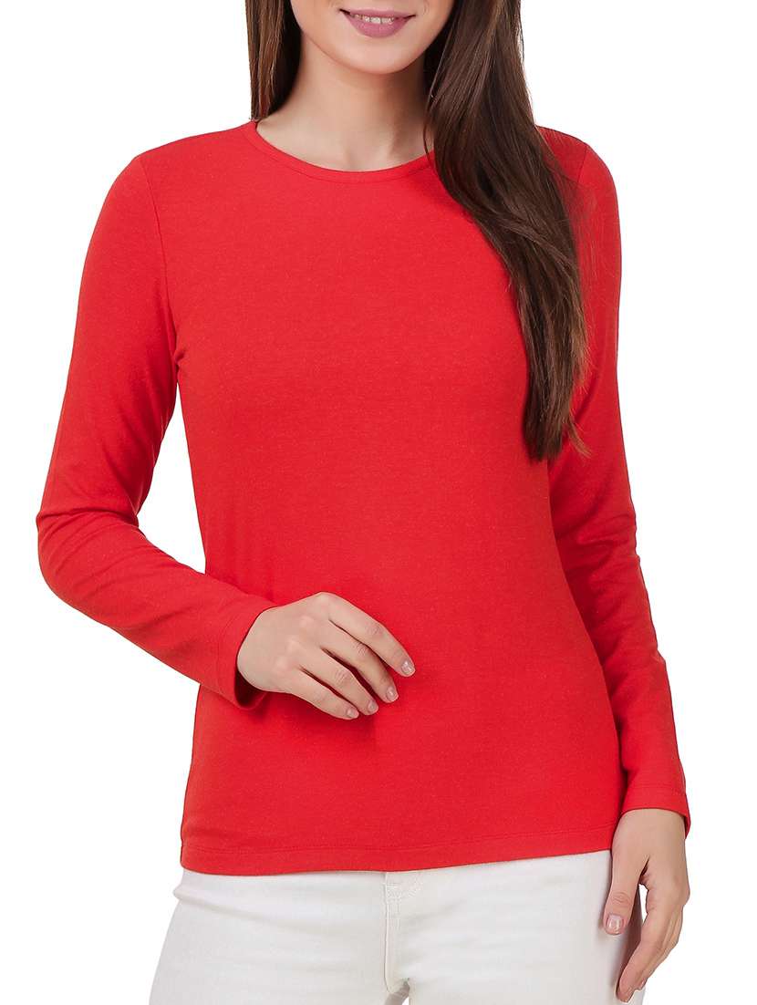 red viscose regular top