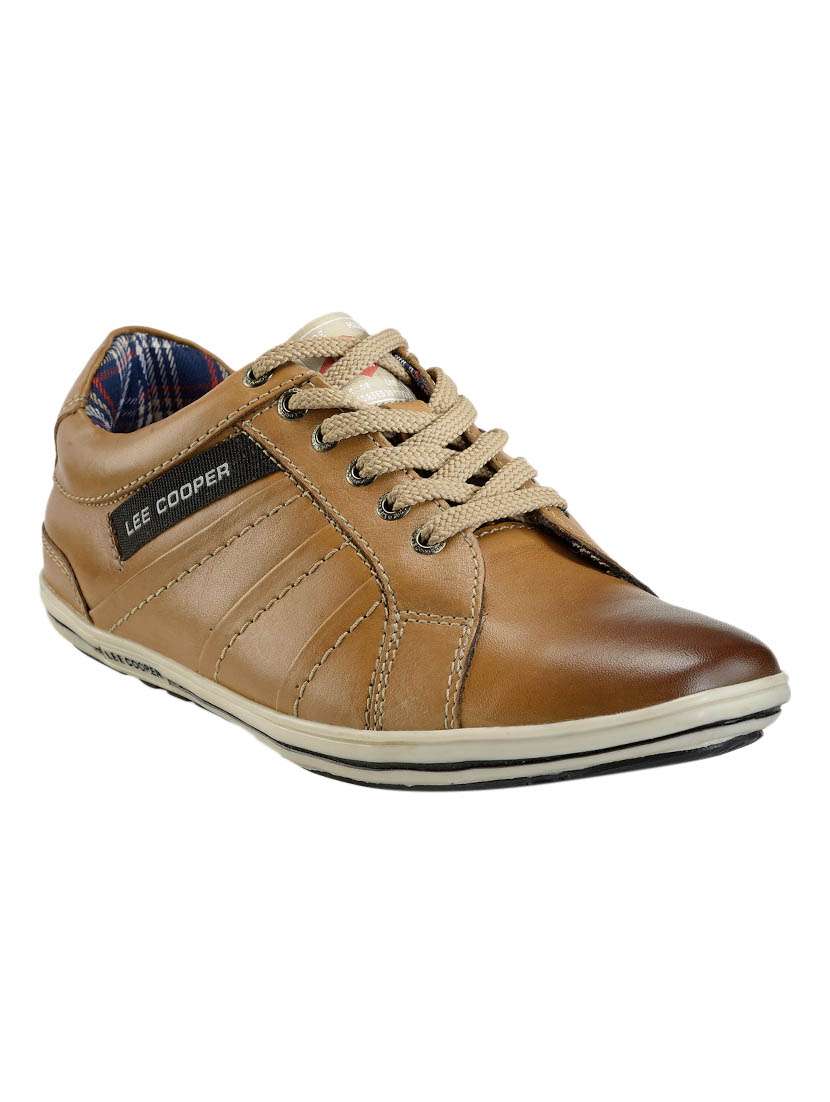 Buy online Tan Leatherette Lace Up Shoe from Casual Shoes for Men