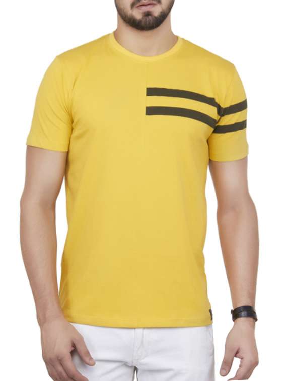 yellow cotton striped t-shirt