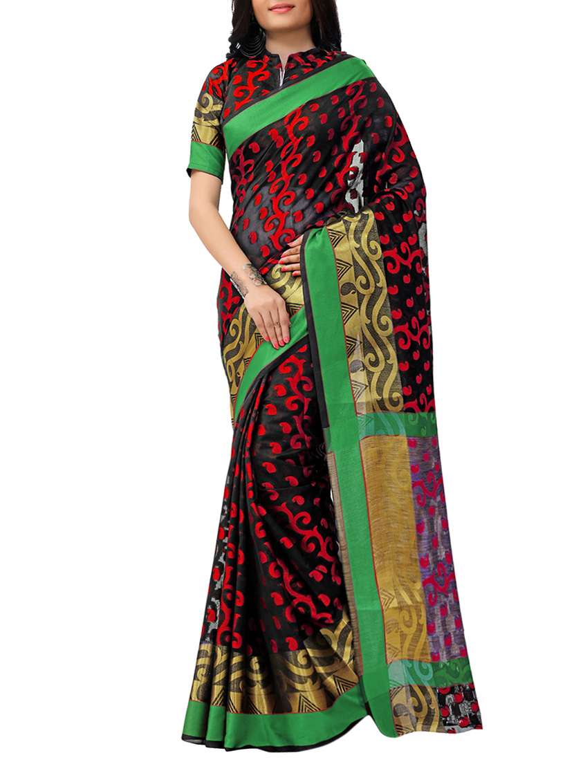 red woven saree with blouse