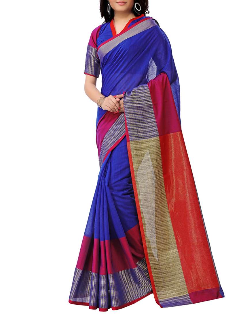blue bordered saree