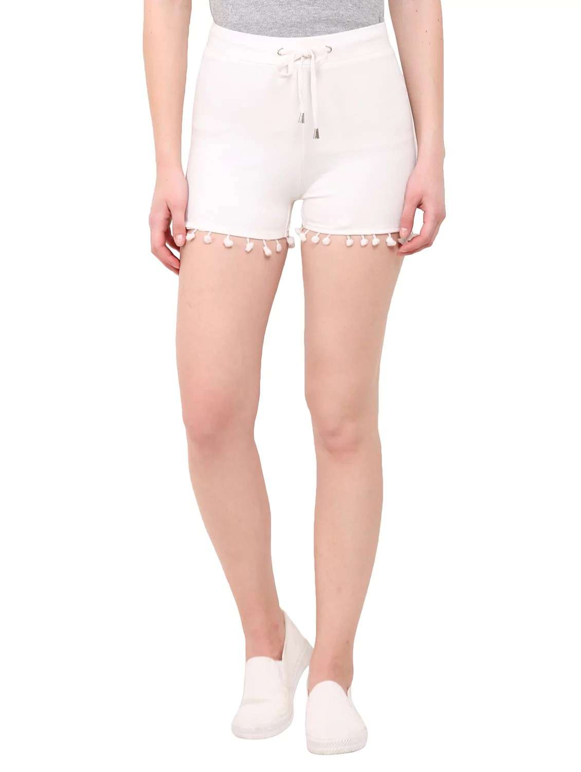 solid white short
