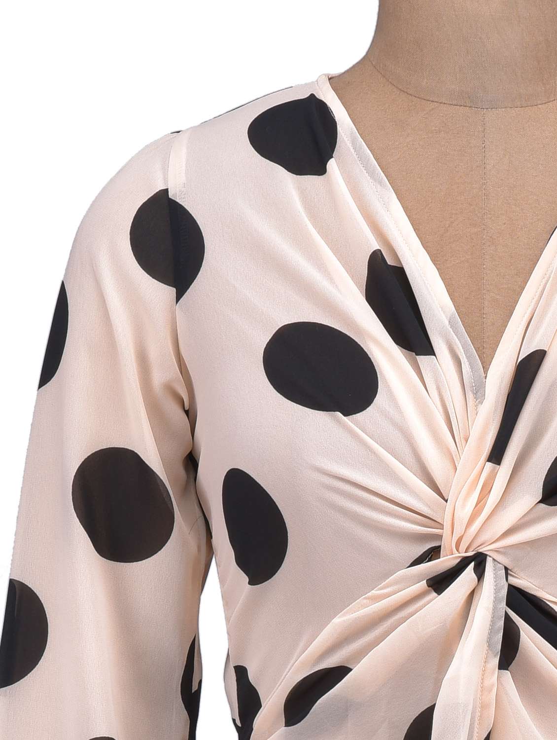 pale peach polka dot knot top - 1308987 - Standard Image - 3