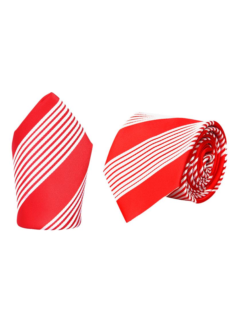red micro fiber tie and a pocket square - 13092428 -  Zoom Image - 0