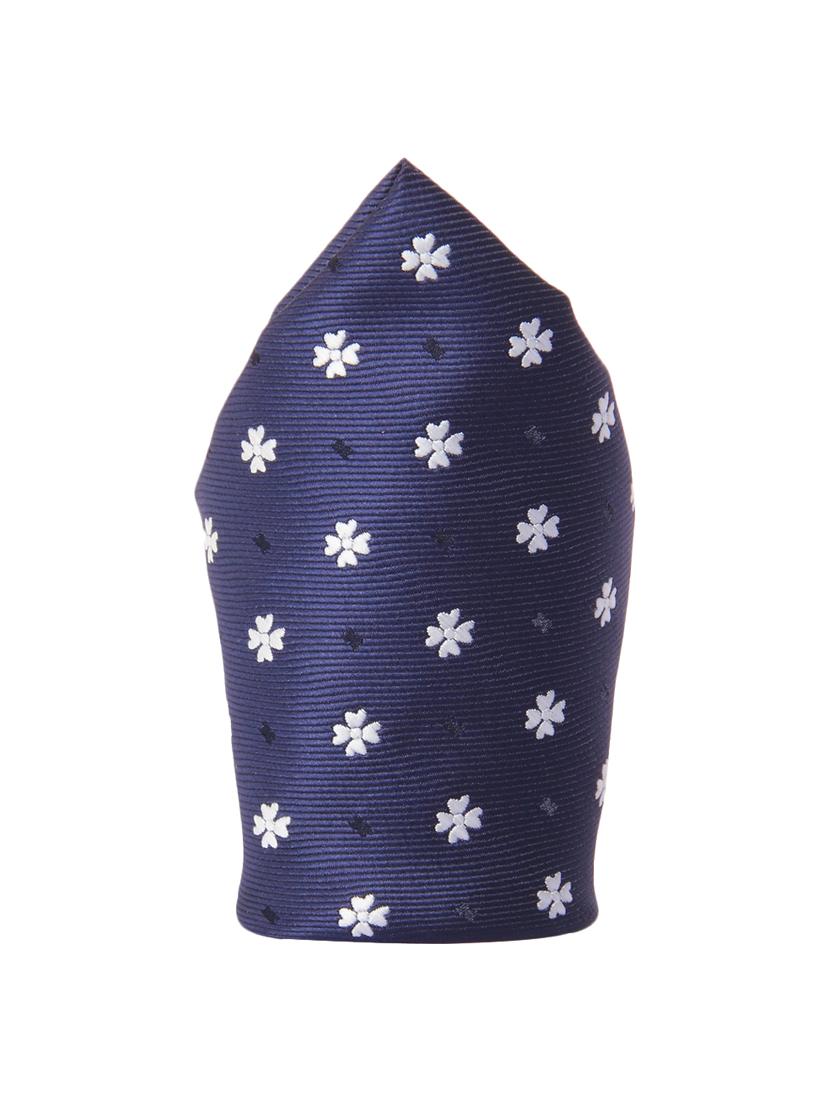 blue micro fiber tie and a pocket square - 13092539 - Standard Image - 3