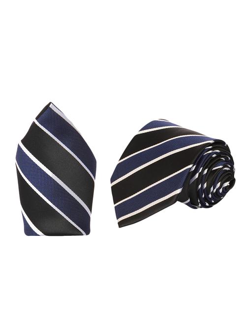 blue micro fiber tie and a pocket square - 13092545 -  Standard Image - 0