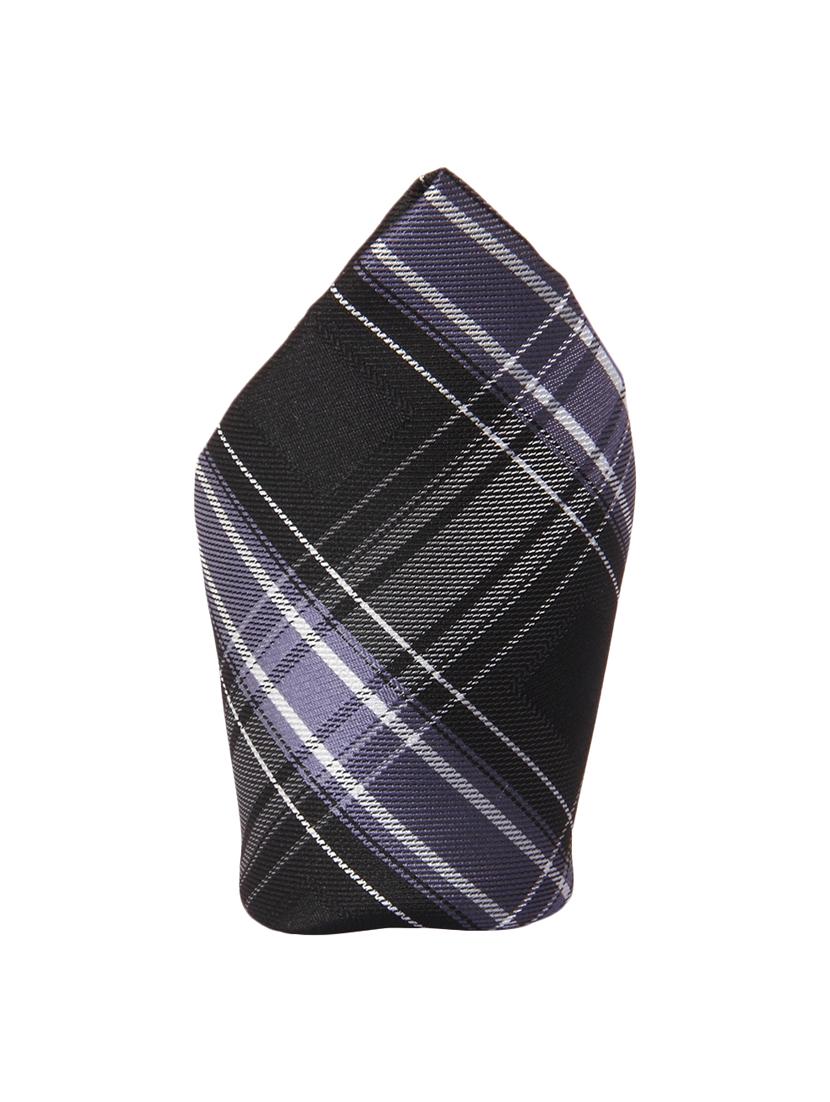 black micro fiber tie and a pocket square - 13092547 - Standard Image - 3