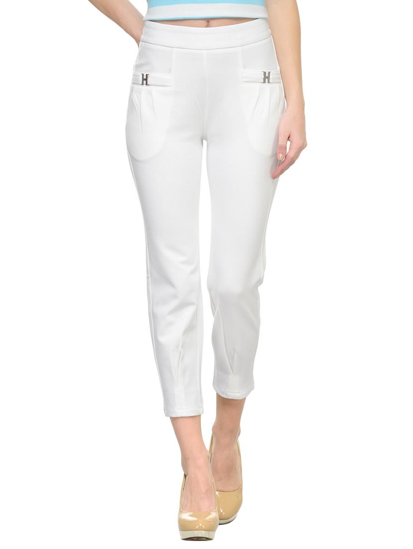 white cotton jeggings - 13096890 - Zoom Image - 0